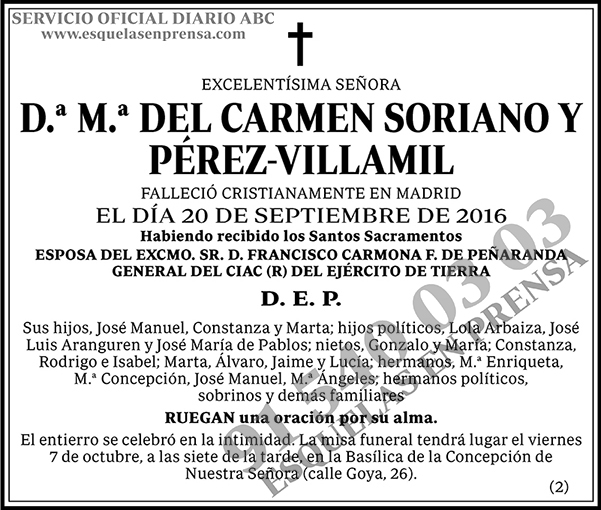 M.ª del Carmen Soriano y Pérez-Villamil